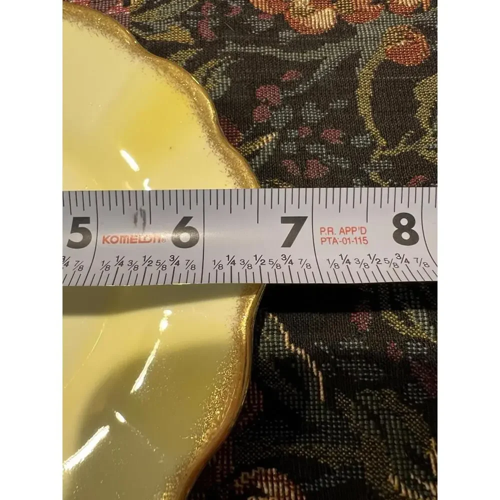 Taylor And Kent Yellow W/ Gold Trim Bone China Saucer Circa‎ 1950's